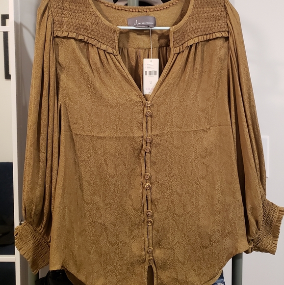 Anthropologie Long Sleeve Olive Blouse XS - Picture 3 of 3
